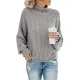 Casual Long Sleeves Solid Color High-Neck Sweater Tops Casual Long Sleeves Solid Color High-Neck Sweater Tops