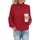 Casual Long Sleeves Solid Color High-Neck Sweater Tops Casual Long Sleeves Solid Color High-Neck Sweater Tops