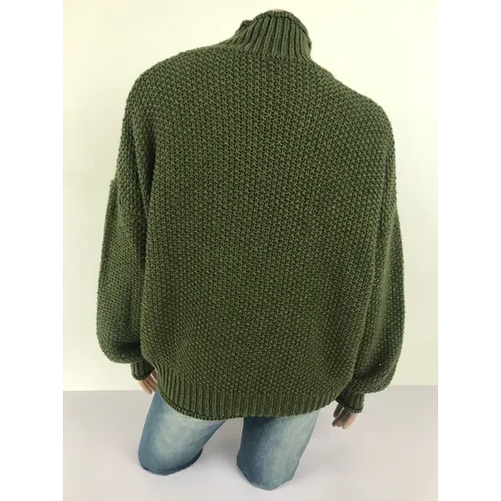 Casual Long Sleeves Solid Color High-Neck Sweater Tops Casual Long Sleeves Solid Color High-Neck Sweater Tops