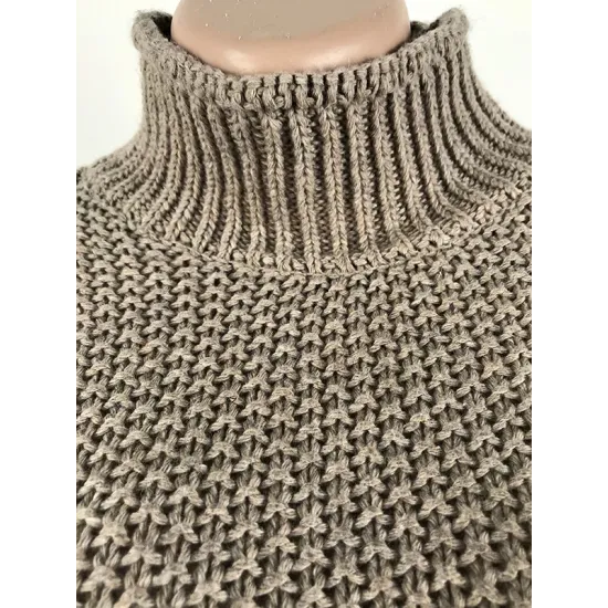 Casual Long Sleeves Solid Color High-Neck Sweater Tops Casual Long Sleeves Solid Color High-Neck Sweater Tops