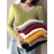 Casual Skinny Long Sleeves Solid Color V-Neck Pullovers Casual Skinny Long Sleeves Solid Color V-Neck Pullovers