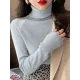 Simple Skinny Long Sleeves Solid Color High-Neck Pullovers Simple Skinny Long Sleeves Solid Color High-Neck Pullovers