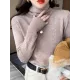 Simple Skinny Long Sleeves Solid Color High-Neck Pullovers Simple Skinny Long Sleeves Solid Color High-Neck Pullovers