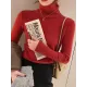 Simple Skinny Long Sleeves Solid Color High-Neck Pullovers Simple Skinny Long Sleeves Solid Color High-Neck Pullovers