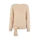 Casual Loose Long Sleeves Tied Solid Color Off-The-Shoulder Sweater Tops Casual Loose Long Sleeves Tied Solid Color Off-The-Shoulder Sweater Tops