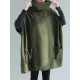 Artistic Retro Batwing Sleeves Half Sleeves Solid Color Heaps Collar Pullovers Artistic Retro Batwing Sleeves Half Sleeves Solid Color Heaps Collar Pullovers