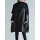 Artistic Retro Batwing Sleeves Half Sleeves Solid Color Heaps Collar Pullovers Artistic Retro Batwing Sleeves Half Sleeves Solid Color Heaps Collar Pullovers