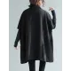 Artistic Retro Batwing Sleeves Half Sleeves Solid Color Heaps Collar Pullovers Artistic Retro Batwing Sleeves Half Sleeves Solid Color Heaps Collar Pullovers