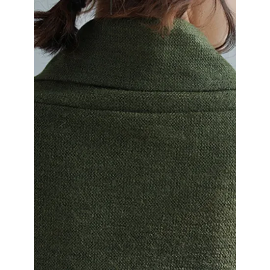 Artistic Retro Batwing Sleeves Half Sleeves Solid Color Heaps Collar Pullovers Artistic Retro Batwing Sleeves Half Sleeves Solid Color Heaps Collar Pullovers