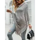 Casual Loose Striped Tasseled Hooded Cape Casual Loose Striped Tasseled Hooded Cape