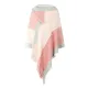 Casual Loose Striped Tasseled Hooded Cape Casual Loose Striped Tasseled Hooded Cape