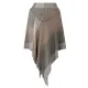 Casual Loose Striped Tasseled Hooded Cape Casual Loose Striped Tasseled Hooded Cape