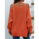 Long Sleeves Split-Side Solid Color Off-The-Shoulder Sweater Tops