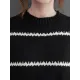 Casual Loose Long Sleeves Striped Round-Neck Sweater Tops Casual Loose Long Sleeves Striped Round-Neck Sweater Tops