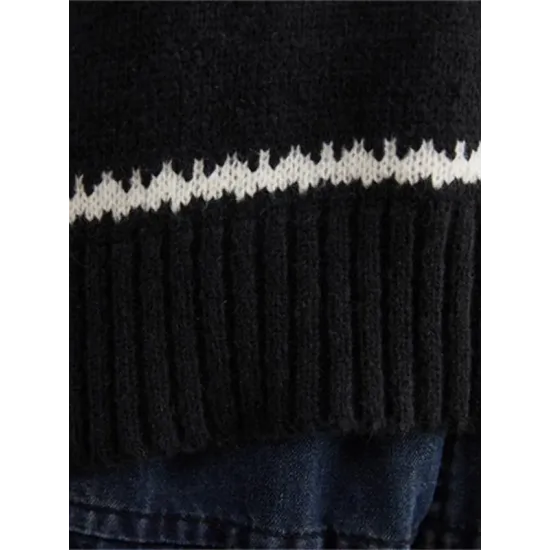 Casual Loose Long Sleeves Striped Round-Neck Sweater Tops Casual Loose Long Sleeves Striped Round-Neck Sweater Tops