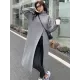 Stylish Long Sleeves Split-Front Solid Color High-Neck Sweater Tops