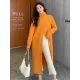 Stylish Long Sleeves Split-Front Solid Color High-Neck Sweater Tops