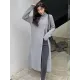 Stylish Long Sleeves Split-Front Solid Color High-Neck Sweater Tops
