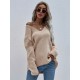 Casual Loose Solid Color V-Neck Sweater Tops Casual Loose Solid Color V-Neck Sweater Tops