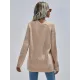 Casual Loose Solid Color V-Neck Sweater Tops Casual Loose Solid Color V-Neck Sweater Tops