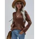 Casual Loose Solid Color V-Neck Sweater Tops Casual Loose Solid Color V-Neck Sweater Tops