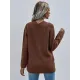 Casual Loose Solid Color V-Neck Sweater Tops Casual Loose Solid Color V-Neck Sweater Tops