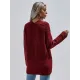 Casual Loose Solid Color V-Neck Sweater Tops Casual Loose Solid Color V-Neck Sweater Tops