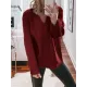 Casual Loose Solid Color V-Neck Sweater Tops Casual Loose Solid Color V-Neck Sweater Tops
