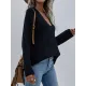 Casual Loose Solid Color V-Neck Sweater Tops Casual Loose Solid Color V-Neck Sweater Tops