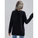 Casual Loose Solid Color V-Neck Sweater Tops Casual Loose Solid Color V-Neck Sweater Tops