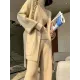 Stylish Solid 3 Piece High-Neck Sweater & Wide Leg Pants& Cardigan Tops Set