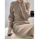 Urban Loose Solid Round-Neck Split-Side Sweater& Wide Leg Pants Suits Urban Loose Solid Round-Neck Split-Side Sweater& Wide Leg Pants Suits