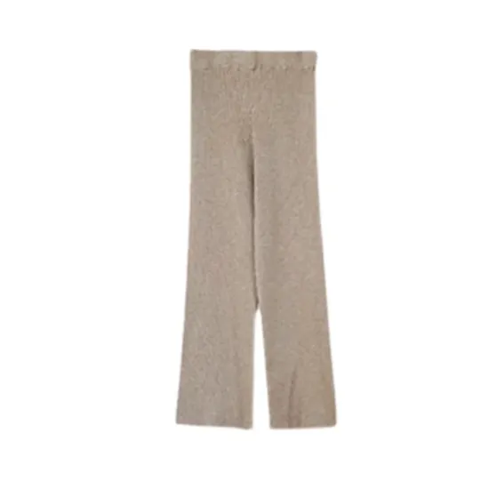 Urban Loose Solid Round-Neck Split-Side Sweater& Wide Leg Pants Suits Urban Loose Solid Round-Neck Split-Side Sweater& Wide Leg Pants Suits