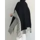 Split-Joint Split-Side Striped Batwing Sleeves Loose High Neck Sweater Split-Joint Split-Side Striped Batwing Sleeves Loose High Neck Sweater