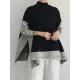 Split-Joint Split-Side Striped Batwing Sleeves Loose High Neck Sweater Split-Joint Split-Side Striped Batwing Sleeves Loose High Neck Sweater