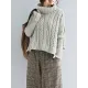 Cable- Knit High-neck Solid Loose Sweater Cable- Knit High-neck Solid Loose Sweater