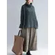 Cable- Knit High-neck Solid Loose Sweater Cable- Knit High-neck Solid Loose Sweater