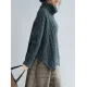 Cable- Knit High-neck Solid Loose Sweater Cable- Knit High-neck Solid Loose Sweater