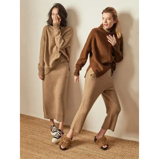 Warm Knitting High-neck Sweater Warm Knitting High-neck Sweater