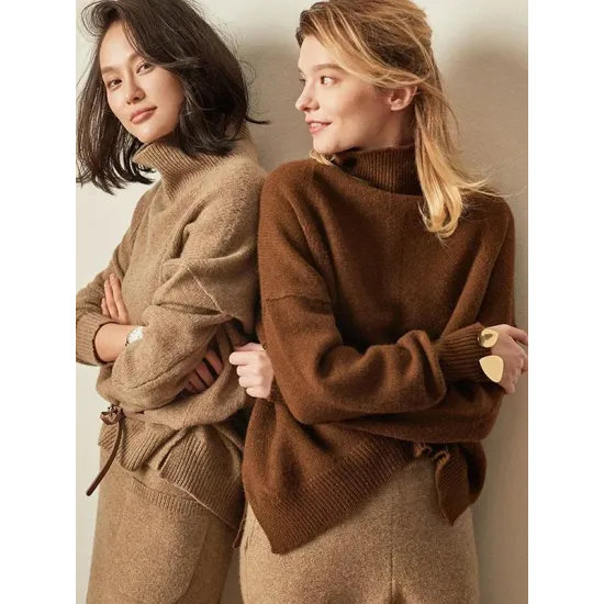 Warm Knitting High-neck Sweater Warm Knitting High-neck Sweater