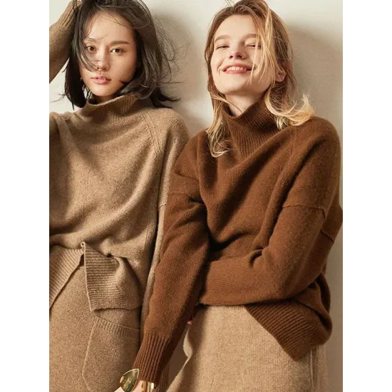 Warm Knitting High-neck Sweater Warm Knitting High-neck Sweater