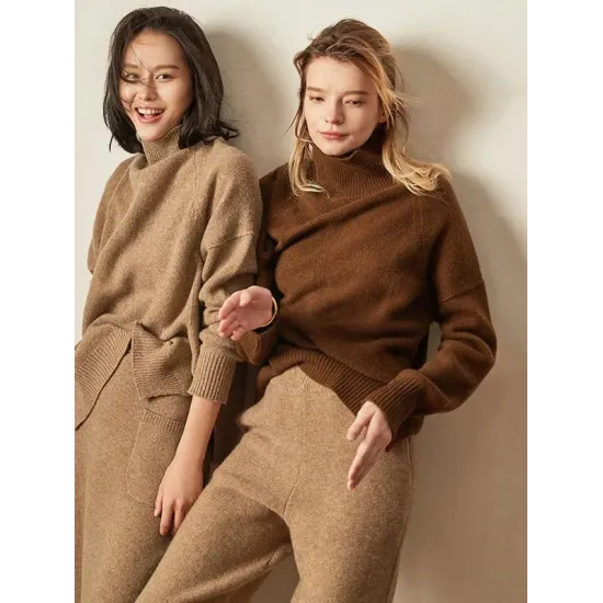 Warm Knitting High-neck Sweater Warm Knitting High-neck Sweater