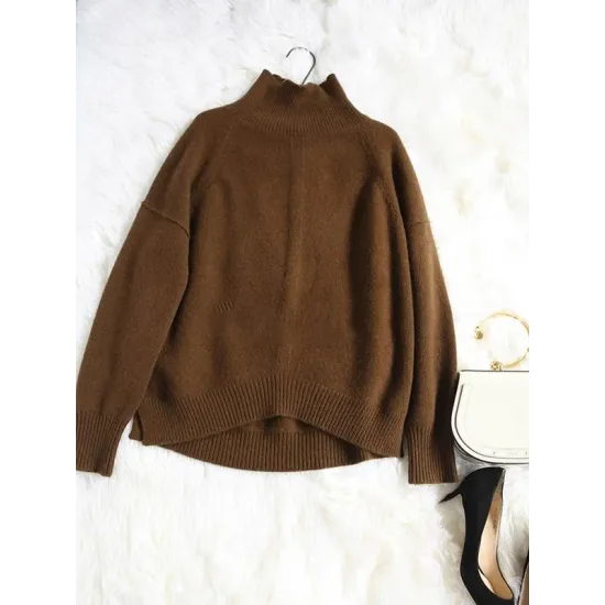 Warm Knitting High-neck Sweater Warm Knitting High-neck Sweater