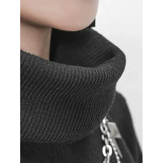 Black Cropped Turtleneck Sweater Dress Black Cropped Turtleneck Sweater Dress