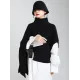 Original Solid High-Neck Irregularity Sweater Original Solid High-Neck Irregularity Sweater
