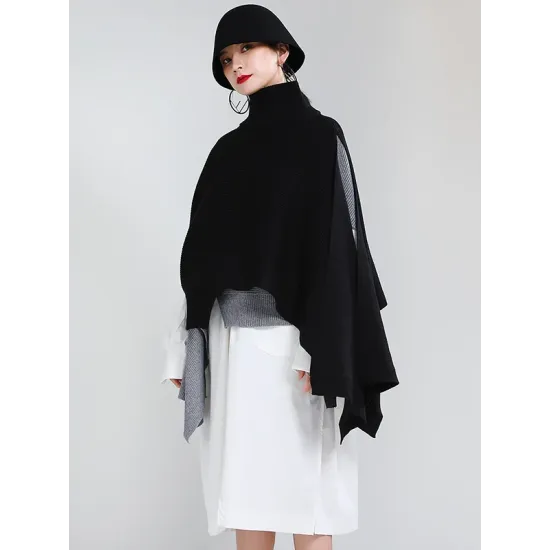 Original Solid High-Neck Irregularity Sweater Original Solid High-Neck Irregularity Sweater