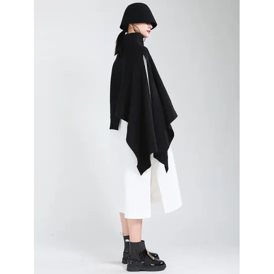 Original Solid High-Neck Irregularity Sweater Original Solid High-Neck Irregularity Sweater