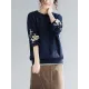 Original Embroidere Round-Neck Knitting Sweater