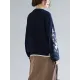 Original Embroidere Round-Neck Knitting Sweater