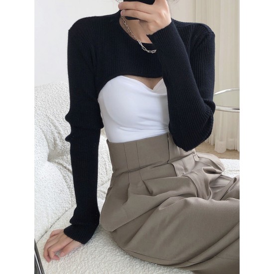 Original Solid Knitwear Short Tops Original Solid Knitwear Short Tops